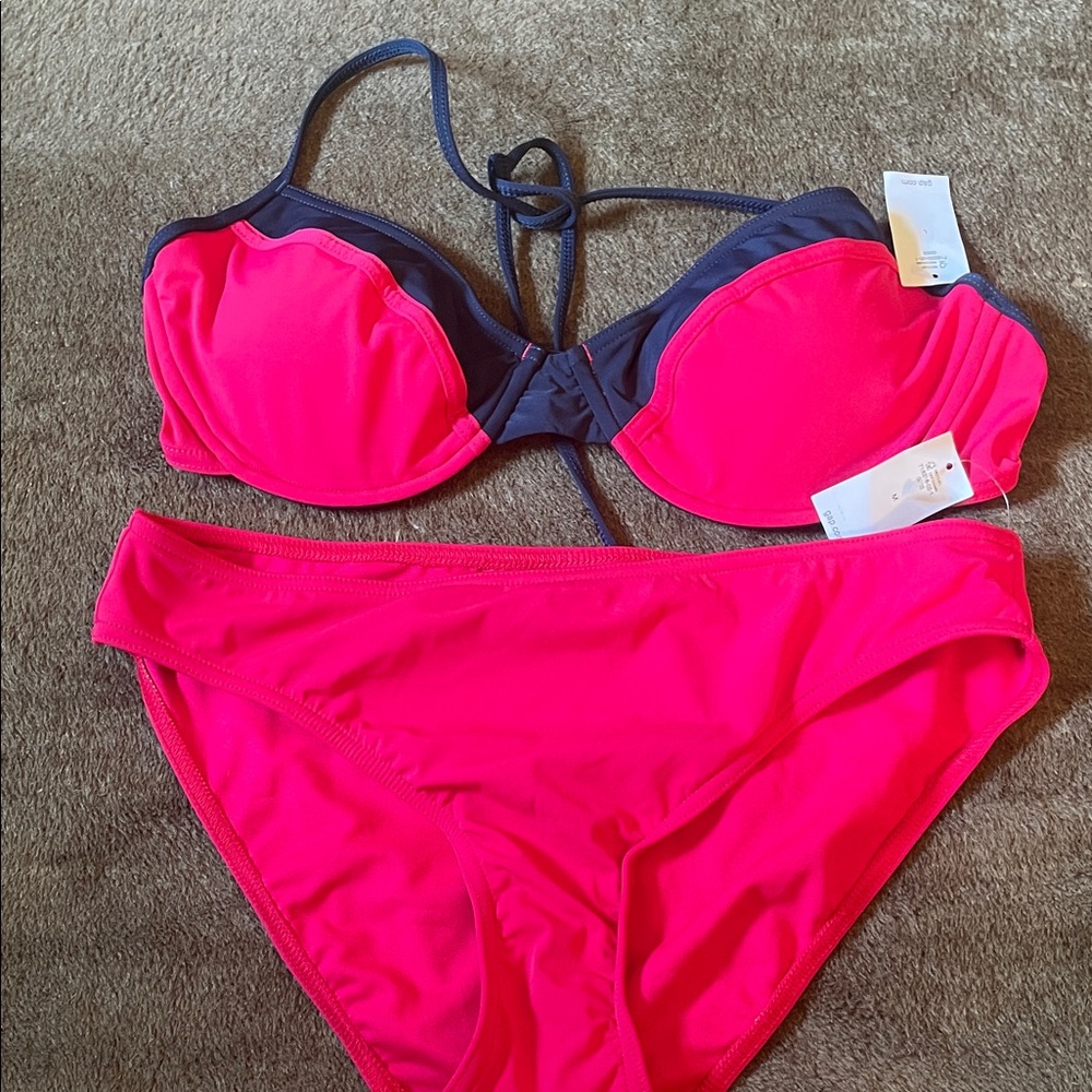 GAP Bright Pink and Dark Blue Bikini